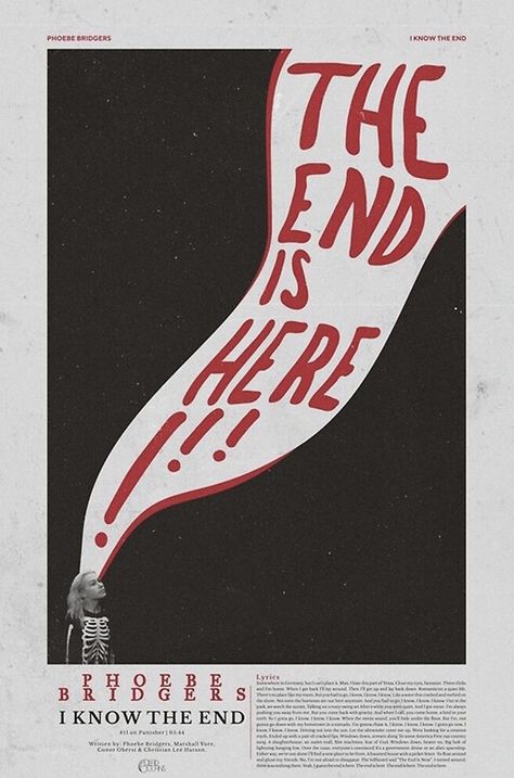 The End Is Near Phoebe Bridgers Poster, Pheobe Bridgers Posters Vintage, Lyric Poster Phoebe Bridgers, Phoebe Bridgers Poster Print, Phoebe Bridgers Lyric Poster, The End Is Here Phoebe Bridgers, Song Lyric Posters Art Prints, Phoebe Bridgers Print, Cool Wall Posters Art Prints