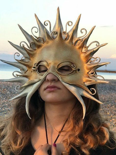 Sun Mask, Paper Mache Mask, Venetian Masks, Improve Energy, Keto Lifestyle, Masks Art, Masks Masquerade, Beautiful Mask, Costume Mask