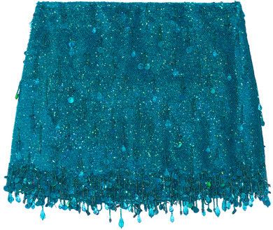 Ashish - Sequined Silk-georgette Mini Skirt - Turquoise Blue Sequin Skirt, Mini Skirt Blue, Taylor Swift Tour Outfits, Beaded Skirt, Sequin Mini Skirt, Multicolor Skirt, Fringe Skirt, Skirt Short, Sequin Mini