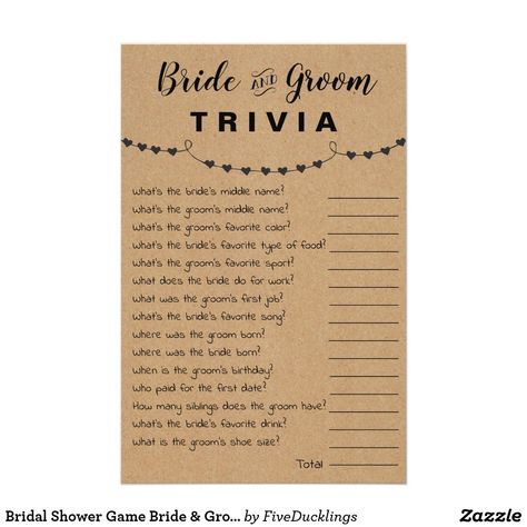 Bride And Groom Trivia, Rustic Bridal Shower Games, Bride Shower, Custom Flyers, Wedding Shower Games, Groom Shoes, Bridal Shower Game, Rustic Bridal, Bridal Shower Rustic