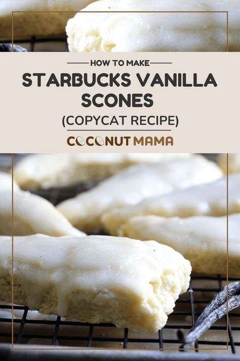 These scones are doubly kissed with vanilla, to make a wonderful lip smacking treat! You'll absolutely love them! Starbucks Scones, Vanilla Scones, Starbucks Vanilla, Scones Ingredients, Mama Recipe, Starbucks Copycat, Scone Recipe, Copycat Recipe, Breakfast Brunch Recipes