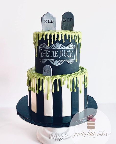 Beetlejuice Wedding Cake, Beetle Juice Cake Ideas, Beetlejuice Wedding Theme, Beetle Juice Birthday Party, Beetlejuice Birthday Party Ideas, Beetlejuice Birthday Cake, Beetlejuice Desserts, Beetlejuice Baby Shower Ideas, Beetlejuice Treats