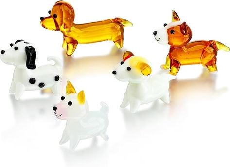 Amazon.com: H&D HYALINE & DORA 5 Pack Hand Blown Glass Dog Figurines,Miniature Glass Dog Figurines Sets,Blown Glass Art Animal Figurine for Collectible, Home Decor Gift : Home & Kitchen Worry Dolls, Blown Glass Art, Space Gift, Unique Sculptures, Glass Figurines, Glass Animals, Handmade Artwork, Dog Figurines, Dollhouse Dolls