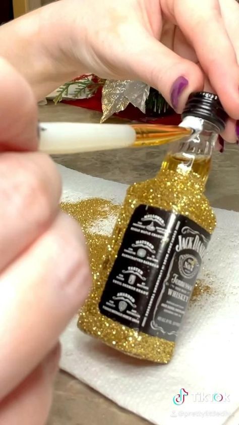 Bling Liquor Bottle [Video] | Bling crafts, Bling bottles, Diy gifts Alcohol Bottle Crafts, Decorated Liquor Bottles, Bling Bottles, Liquor Bottle Crafts, Glitter Bottle, Bracelets Easy, Bling Crafts, Shelves Diy, Alcohol Bottles