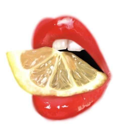 Mouth Eating Reference, Lemon Lips Drawing, Mouth Eating Drawing, Lemon Lips, Mouth Eating, Beauty Branding Design, Lemon Drawing, Mouth Drawing, Art Area