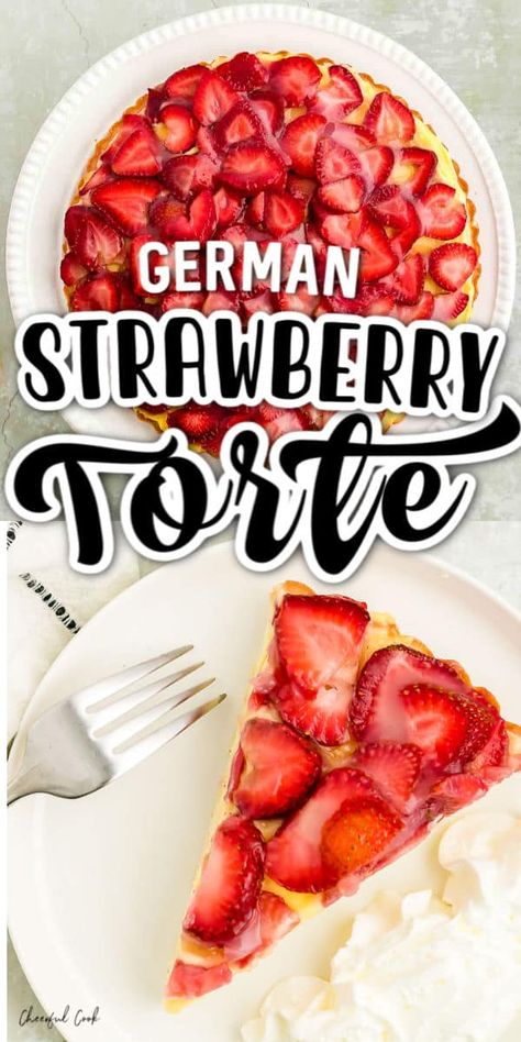 Strawberry Torte, Glazed Strawberries, Cake French Toast, Moist Sponge Cake, German Pastries, German Food Authentic, German Foods, German Desserts, German Cake