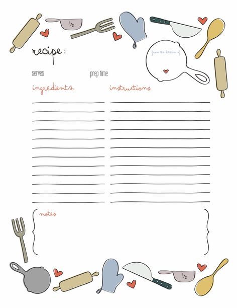 Recipe Page Template Printable Recipe Page, Recipe Sheet, Recipe Cards Printable Free, Diy Cookbook, Recipe Book Diy, Family Recipe Book, Homemade Cookbook, Recipe Paper, Recipe Book Templates