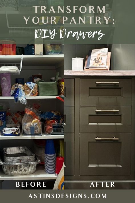 Upgrade your kitchen pantry with DIY pull-out drawers for smarter storage! This blog post reveals how to create custom pantry drawers that slide out easily, making it simple to find what you need without the hassle. Perfect for those who love organized spaces, these pantry storage DIY ideas will transform your pantry into a more functional area. Learn the best techniques for installing drawers and maximizing your storage potential. Dive into the full post and start your remodel today! Diy Pantry Storage, Easy Diy Pantry, Organized Spaces, Pantry Drawers, Custom Pantry, Pantry Remodel, Diy Pantry, Diy Kitchen Remodel, Cabinet Boxes