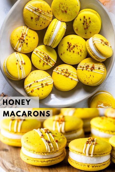 Honey Macarons, Macaroons Flavors, Honey Cream Cheese, Pies And Tacos, French Macaroon Recipes, Macaron Recipes, Tacos Recipes, Macaron Filling, Honey Cream