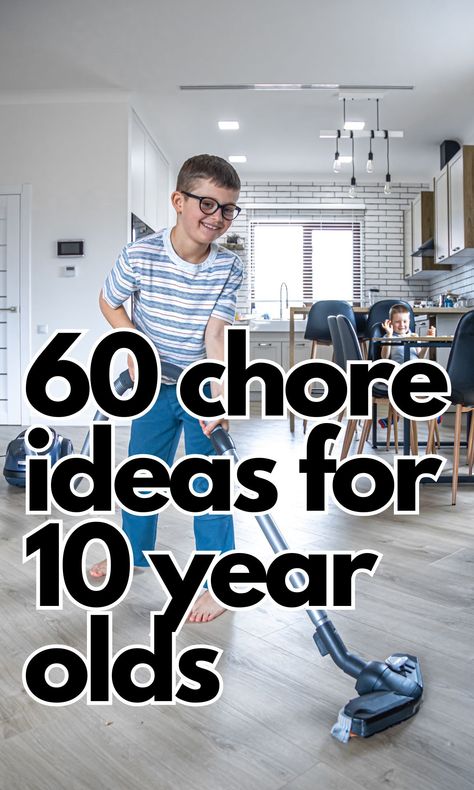 60 Appropriate Chore Ideas for 10-Year-Olds - In The Playroom Chores For 10 Year, Chores For Kids By Age 9-10, Chores For 9 Year, Chores For Kids By Age, Chore Ideas, Strong Work Ethic, Kids Chores, Age Appropriate Chores, Boys Playroom