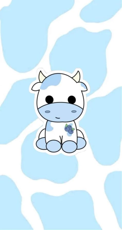 Cow Print Wallpaper Aesthetic Iphone, Blue Cow Wallpaper, Cute Icon Pfp Aesthetic, Print Wallpaper Aesthetic, Cute Iphone Wallpaper Tumblr, Cow Wallpaper, Iphone Wallpaper Preppy, Cow Drawing, Cow Print Wallpaper