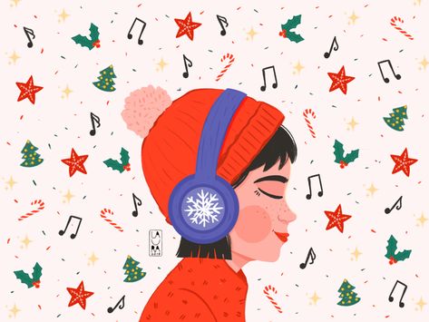 Holiday Playlist, Music Drawings, Music Illustration, Christmas Cover, Gaming Chairs, Christmas Phone Wallpaper, Music Wallpaper, Christmas Illustration, Christmas Music