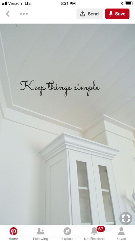 Farmhouse Crown Molding, Simple Crown Molding, Modern Crown Molding, Simple Crown, Farmhouse Trim, Molding Ceiling, Ceiling Trim, House Trim, Kitchen Ceiling