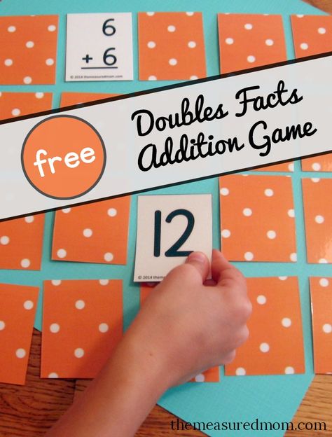 Get this free printable game for learning the doubles facts! First Grade Science Activities, Math Games Kindergarten, Math Recovery, Number Fluency, Doubles Addition, Math Doubles, Easy Math Games, Games Kindergarten, Addition Activity