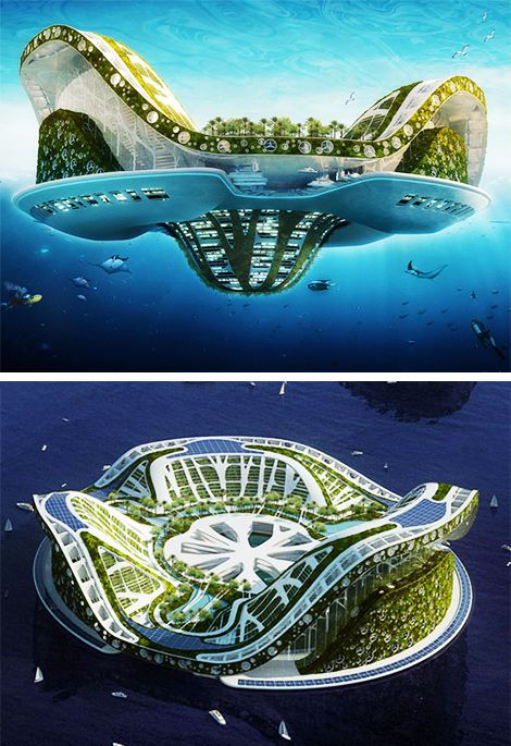 Lilypad - floating city concept by Vincent Callebaut Kota Masa Depan, Vincent Callebaut, متحف فني, City Concept, Architecture Cool, Floating Architecture, Future Buildings, Eco City, Eco Architecture