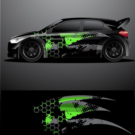 Car Graphics Vinyls, Car Wrap Design Ideas Graphic Designers, Auto Stickers Ideas, Car Wrap Design Graphics, Car Sticker Design Graphics, Car Wrap Design Ideas Vinyls, Black Car Wrap, Car Graphics Decals, Rally Car Design