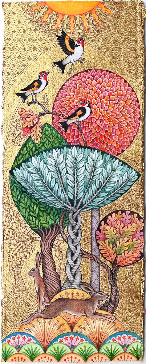 Asian Folk Art, Pahari Painting, Chocolate Drawing, Foil Painting, Mural Art Design, Gond Painting, Chinese Folk Art, Contemporary Folk Art, Art 2023