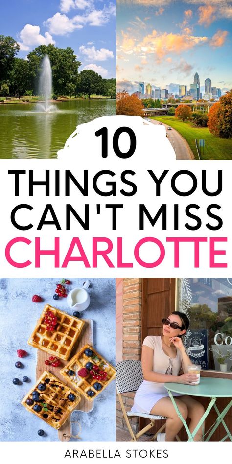 Planning your trip to Charlotte, North Carolina? Read this post for the best things to do in Charlotte, North Carolina! --- charlotte travel | where to stay in charlotte | what to do in charlotte | charlotte aesthetic | downtown charlotte | charlotte north carolina restaurants | north carolina travel Charlotte North Carolina Restaurants, North Carolina Restaurants, Downtown Charlotte Nc, Charlotte Aesthetic, Downtown Charlotte, North Caroline, Best Summer Vacations, Aesthetic Downtown, North Carolina Beaches