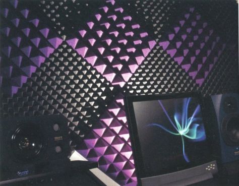 Auralex acoustic foam for the boy's playroom. Aesthetic Soundproofing, Acoustic Room Design Music Studios, Music Studio Sound Proofing, Acoustic Clouds, Mens Bedroom Decor, Acoustic Foam, Foam Bed, Music Rooms, Boys Playroom