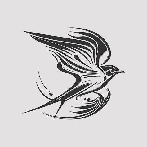 Vector swallow bird illustration vector ... | Premium Vector #Freepik #vector Swallow Bird Illustration, Swallow Vector, Swallow Tattoo Design, Illustration Bird, Bird Vector, Swallow Tattoo, Swallow Bird, Bird Logos, Pinstriping