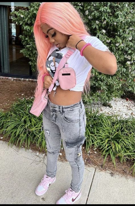 Pink Foam Black Dunks Outfit, Pink Foam Dunks Outfit, Outfits With Pink Dunks, Pink Dunks Outfit Black Women, Pink Dunks Outfit, Nike Dunk Low Pink Foam, Dunk Low Pink Foam, Red White Outfit, Dunk Fits