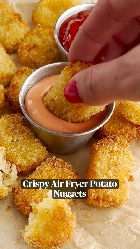 Crispy Air Fryer Potato Nuggets in 2022 | Food videos cooking, Vegetarian recipes, Interesting food recipes Potato Nuggets, Air Fryer Potato, Food Dolls, Vegetarian Snacks Recipes, Air Fryer Dinner Recipes, Vegetarian Snacks, Air Fryer Recipes Easy, Air Fryer Recipes Healthy, Think Food