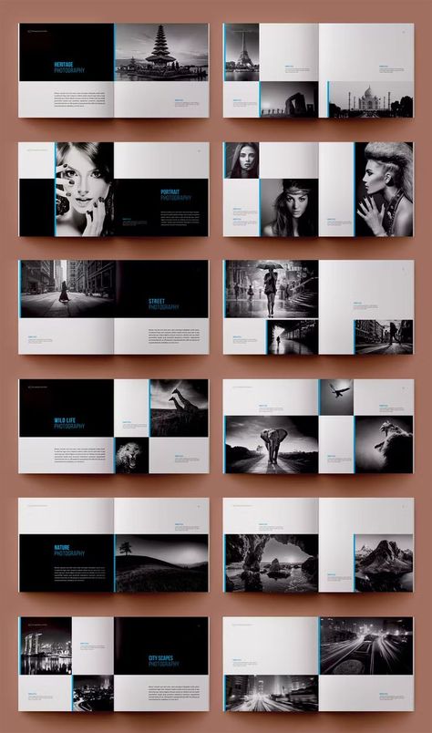 Photobook Template PSD. 36 Pages Magazine Cover Photography, Square Photobook Layout, Photobook Layout Ideas, Photobook Layout Templates, Photobook Layout Design, Photography Book Layout, Photo Book Layout Design, Photo Book Layout, Photography Portfolio Layout