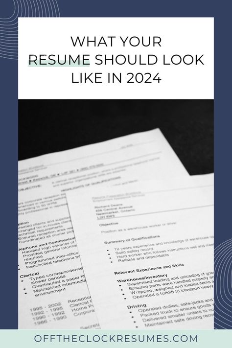 What Your Resume Should Look Like In 2024 – Off The Clock Resumes LLC Resume Tips 2024, Resume 2024, Resume Words Skills, College Application Resume, Resume Ideas, Resume Advice, Modern Resume Design, Job Interview Preparation, Resume Guide