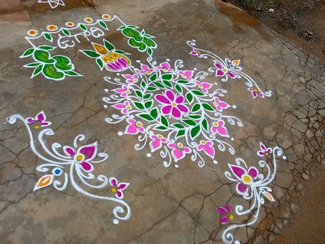 Ugadi spl rangoli Rangoli For Ugadi, Ugadi Rangoli Design, Ugadi Rangoli, Best Rangoli Design, Fashionable Saree, Fashionable Saree Blouse Designs, Small Rangoli, Small Rangoli Design, Rangoli Designs Images