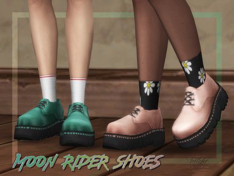 ✩ Trillyke ✩ | Moon Rider Shoes & Uno Socks Some time ago I got a... Doc Martins Shoes, Doc Martens Shoes, Cc Shoes, Oxford Shoes Style, Sims 4 Cc Shoes, Sims 4 Game Mods, Sims 4 Expansions, Sims 4 Characters, Sims 4 Mm