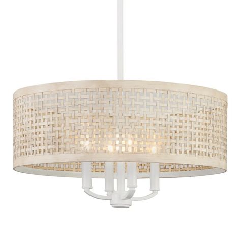 Sayulita 4 Light Chandelier in White | Kichler Lighting Kitchen Over Sink Lighting, Florida Home Decorating, Bathroom Shades, Coastal Pendant Lighting, Coastal Chandelier, 4 Light Chandelier, Laundry Room Lighting, Coastal Dining Room, Coastal Lighting