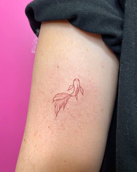 Small Fish Tattoos, Minimal Tattoo Designs, Koi Tattoo Design, Magic Runes, Ear Tattoo Ideas, Petite Tattoos, Red Ink Tattoos, Tattoo Style Drawings, Modern Tattoos