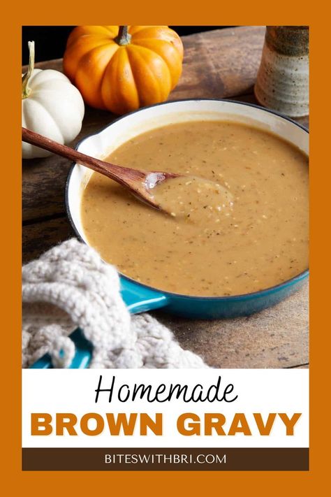 This Brown Gravy Recipe is a pure comfort side dish, made easy, and budget-friendly with pantry staples. Drizzle it over mashed potatoes, turkey, or anything that needs extra yum. Simple yet full of flavor, it's a homey finishing touch for any meal. Best Brown Gravy Recipe, Easy Brown Gravy Recipe, Gravy Recipe No Drippings, Dutch Oven Chicken Breast, Homemade Beef Gravy, Brown Gravy Recipe Easy, Easy Brown Gravy, Homemade Brown Gravy, Brown Gravy Recipe