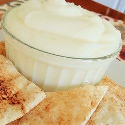 Middle Eastern Garlic Sauce - Allrecipes.com Lebanese Garlic Sauce, Garlic Sauce Recipe, Pain Pita, Middle Eastern Recipes, Garlic Sauce, Arabic Food, Juicing Lemons, Sauce Recipe, Everyday Food