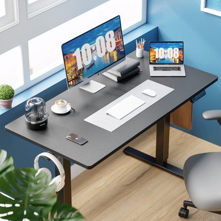 Standing Desk Height, Home Office Table, Electric Standing Desk, Computer Workstation, Adjustable Height Standing Desk, Grey Desk, Desk Height, Stand Up Desk, Computer Stand