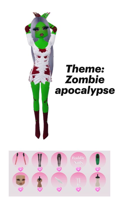 Dti Zombie Apocalypse Free, Zombie Apocalypse Dress To Impress, High School Outfits, Dti Ideas, Zombie Apocalypse, Zombie, Dress To Impress, High School, Outfit Ideas