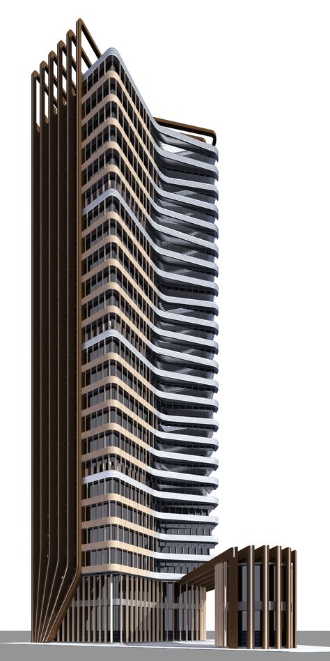 High Rise Building Facade Architecture, High Rise Facade Design, High Rise Facade, Highrise Architecture, Highrise Buildings, Condominium Architecture, Facade Architecture Design, Residential Building Design, Office Building Architecture