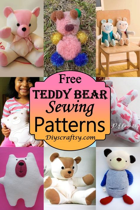 Black Bear Patterns Free, Fabric Bear Pattern Free Sewing, Free Teddy Bear Sewing Patterns Easy, Teddy Bear Plush Pattern, Beginner Teddy Bear Sewing Pattern, Simple Teddy Bear Sewing Pattern Free Printable, Teddy Bear Sewing Pattern Free Printable Easy, Teddy Bear Sewing Pattern Free, Free Teddy Bear Pattern Sewing