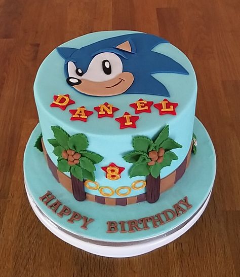 Simple Sonic Cake, Sonic Hedgehog Cake, Sonic The Hedgehog Cake, Sonic Cake, Hedgehog Cake, Sonic Hedgehog, Hedgehog Birthday, Cake Images, Cake Designs Birthday