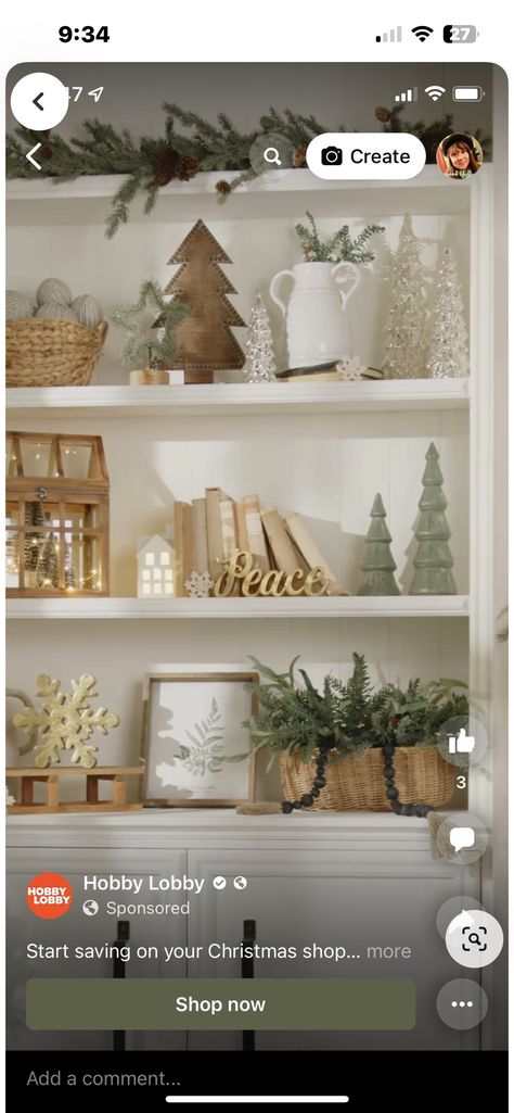 Christmas Shelf Decor Ideas Wall Shelves, Cube Shelf Christmas Decor, Christmas Village On Shelves, Wall Shelf Christmas Decor, Christmas Floating Shelves Decor, Floating Shelf Christmas Decor, Cubby Shelf Decor, Floating Shelves By Fireplace, Christmas Shelf Styling