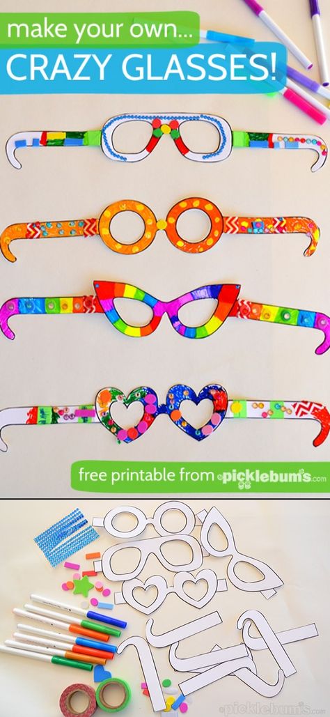 Sunglass Craft Preschool, Eyeglasses Template Free Printable, Eye Doctor Activities For Preschool, Sunglasses Crafts For Toddlers, Eyes Preschool Activities, Eye Senses Activities, Preschool Eye Craft, Sunglass Craft For Kids, Googly Eye Crafts Preschool