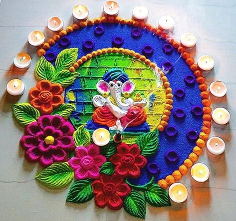 Latest 40 Rangoli Designs for Diwali To Bring Prosperity - Tips and Beauty Rangoli Design For Dhanteras, Best Rangoli Designs, Best Rangoli, Diwali Special Rangoli Design, Rangoli Designs For Diwali, Rangoli For Diwali, Rangoli Designs Simple, Indian Rangoli Designs, Poster Rangoli