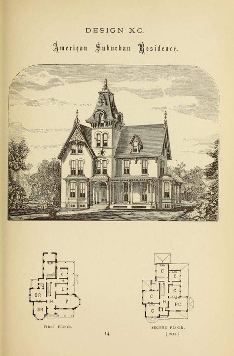 Victorian House Floor Plans, Gothic House Plans, Vintage Catalog, Victorian House Plans, Antique House, Vintage House Plans, Sims House Plans, Casa Vintage, Victorian Architecture