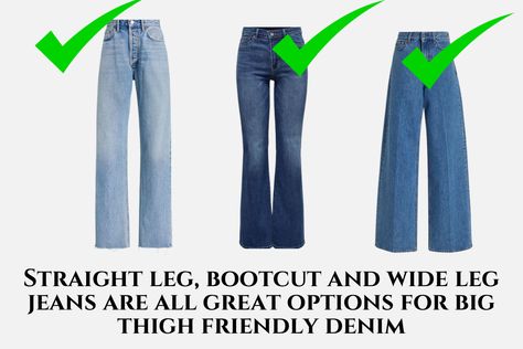 A Stylist’s Guide to the Best Jeans for Big Thighs Big Thighs Outfit, Jeans For Big Thighs, Jeans Guide, Best Fitting Jeans, The Best Jeans, Fitting Jeans, Perfect Jeans, Best Jeans, Slim Jeans