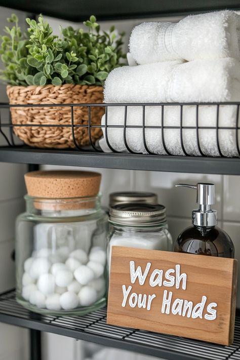 bathroom shelf decor ideas Style Bathroom Shelves Over Toilet, Modern Bathroom Shelves Over Toilet, Above Toilet Decor Farmhouse, Bathroom Wall Decor Ideas Above Toilet, Bathroom Shelving Ideas The Wall, Decor Above Toilet, Bathroom Shelf Decor Ideas, Shelf Decor Ideas, Small Bathroom Shelves