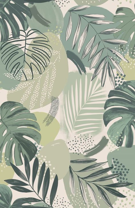 Beautiful hand painted leaves with silhouettes in soft pallets, oﬀering a calm ambience, suitable for use in a variety of spaces. Abstract Jungle by Brand McKenzie really does whet the appetite for adventurous thinking transforming rooms. English Portfolio, Abstract Jungle, Wallpaper Leaf, Easy Drawing Steps, Leaf Print Pattern, Wallpaper Companies, Jungle Wallpaper, Technology Wallpaper, Wallpaper Abstract