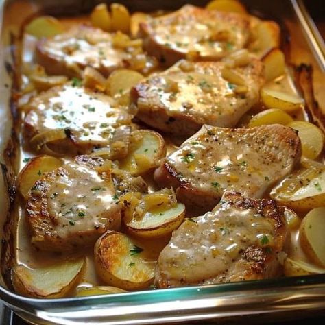 Ultimate Pork Chop Supreme, Pork Chop Supreme, Pork Chop Supreme Recipe, Easy Soup Recipes Quick, One Skillet Dinners, Pork Chops Potatoes, Brown Sugar Pork Tenderloin, Quick Supper, Pork Chops Recipes