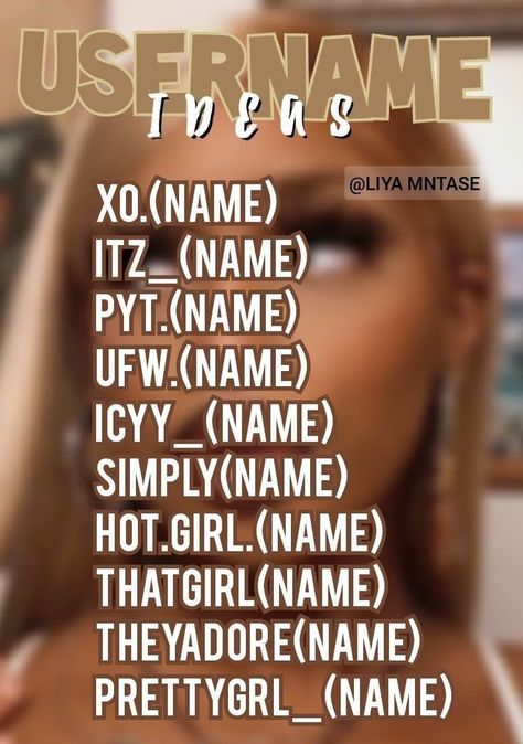 Insta Usernames With Your Name, Baddie Usernames Ideas, Cute Instagram Names Ideas, Roblox Names Idea Baddie, Baddie Roblox Usernames, Spamm Account Name Ideas Instagram, Nicknames For Instagram Account, Insta Users Ideas, Instagram Name Ideas Baddie