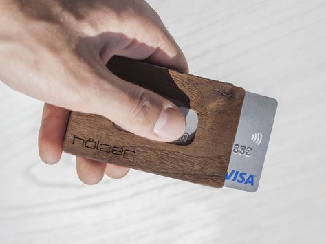 Hölzer Wood Wallet by Hölzer — Kickstarter   #hölzer #wood #wallet #woodwallet #walnut #design #menswear #mensfashion #fashion #mtlblog #accessories #picoftheday #mtl #everydaycarry #handmade #mtl #kickstarter #ecofriendly #canada We Are All Unique, Wood Wallet, Smart Wallet, Creative Card, Wood Card, Small Woodworking Projects, Iphone 4 Case, Wood Case, Wooden Case