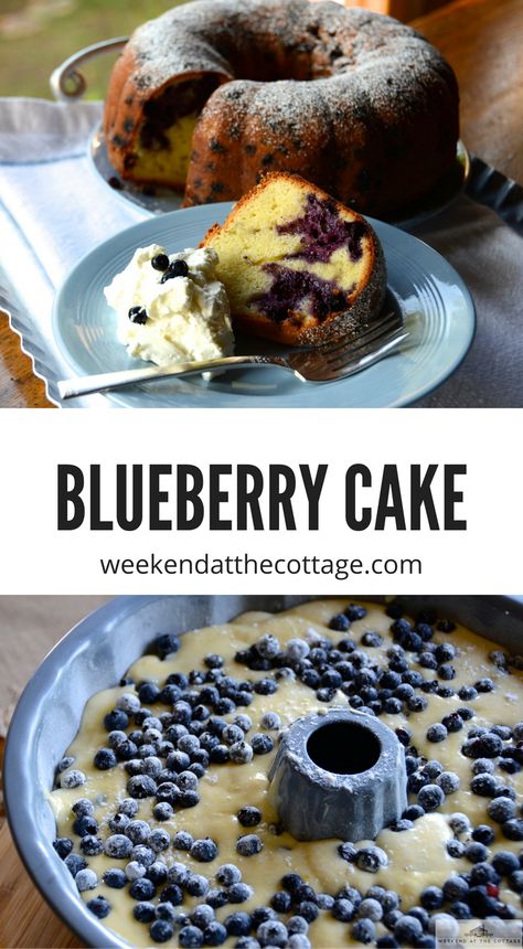 Blueberry Cake Recipe, Blueberry Bundt, Cottage Meals, Whipped Cream Desserts, Blueberry Bundt Cake, Blueberry Cake Recipes, Blueberry Desserts, Summer Baking, Lunch Box Snacks